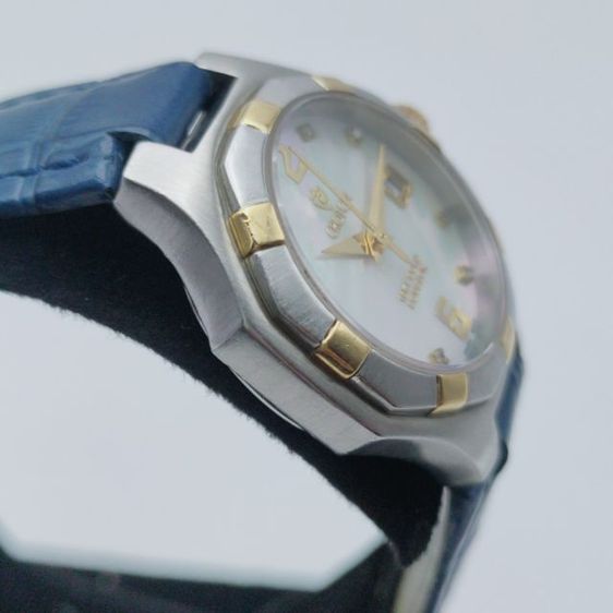 นาฬิกาผู้หญิง แบรนด์ Croton ขนาด 28มม.เครื่อง quartz กันน้ำ 5atm 18KT Gold Eduator  หน้าปัดมุกเลขเพชร สายหนังใหม่พร้อมใช้ครับ รูปที่ 9