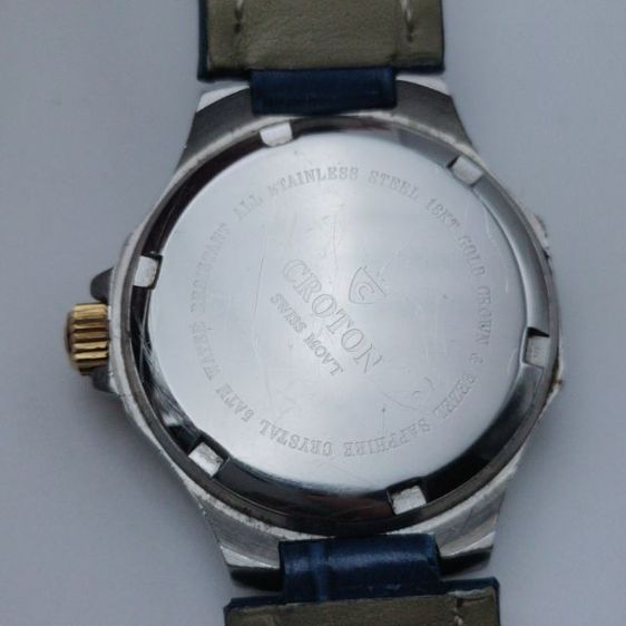 นาฬิกาผู้หญิง แบรนด์ Croton ขนาด 28มม.เครื่อง quartz กันน้ำ 5atm 18KT Gold Eduator  หน้าปัดมุกเลขเพชร สายหนังใหม่พร้อมใช้ครับ รูปที่ 12