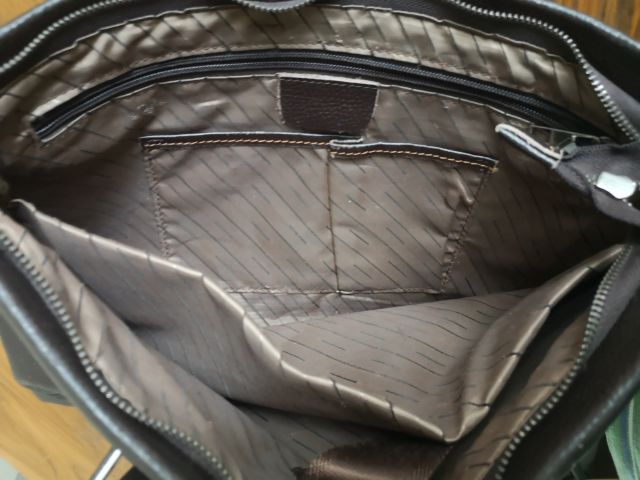 ขายกระเป๋าเอกสารหนังแท้ สีน้ำตาลเข้ม รูปที่ 3