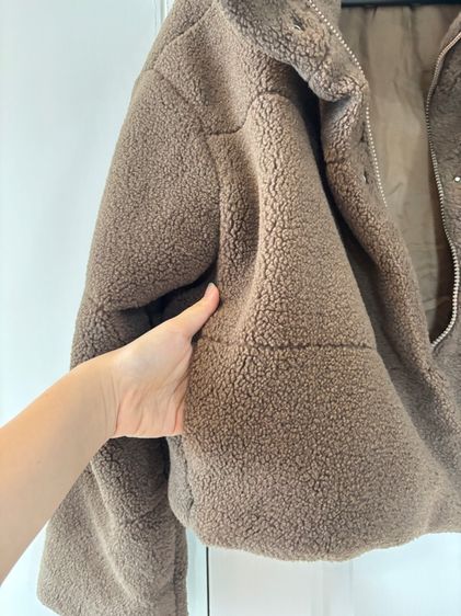 เสื้อ jacket กันหนาวขนนุ่มสีน้ำตาล รูปที่ 2