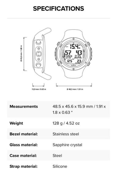 Suunto D6i Novo dive computer รูปที่ 4