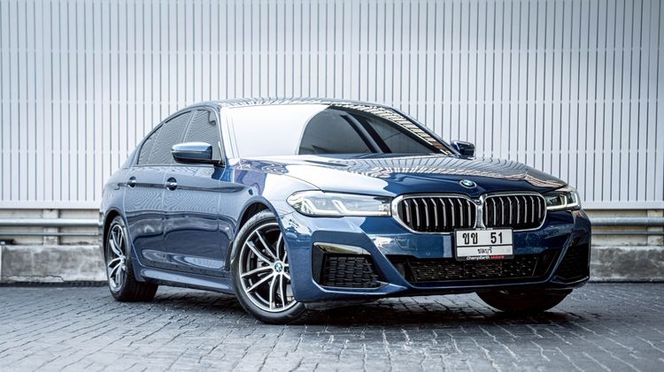 BMW Series 5 2022 520d Sedan ดีเซล ไม่ติดแก๊ส เกียร์อัตโนมัติ น้ำเงิน