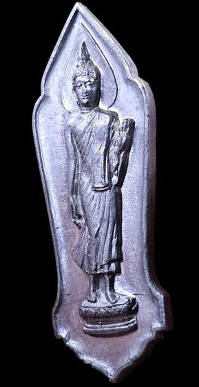 พระพุทธ 25 ศตวรรษ พิมพ์สังฆาฏิจุด เนื้อชินตะกั่ว ปี2500 สภาพสวยกล่องเดิมออกวัด รูปที่ 12