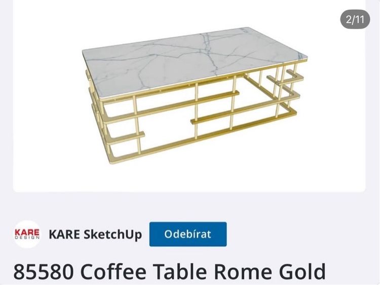 🔥 kare coffer table  โต๊ะกระจกลาย หินอ่อนขาเป็นเหล็ก รูปที่ 2