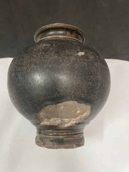 ไหเขมร พนมดงเร็ก เคลือบดำ  รูปที่ 5