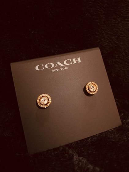 ต่างหู COACH แท้ 💯 รุ่น Open Circle Halo Stud Earrings รูปที่ 3