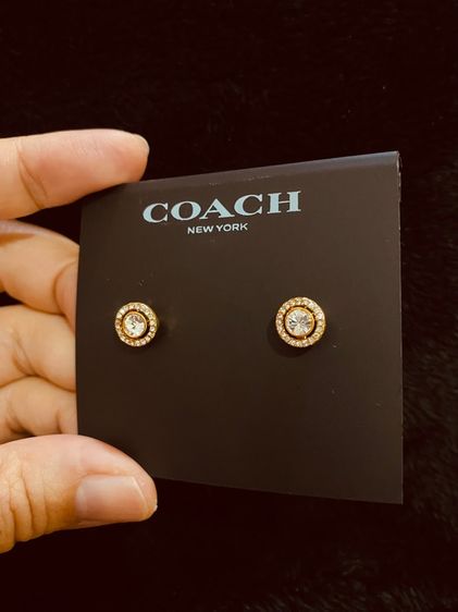 ต่างหู COACH แท้ 💯 รุ่น Open Circle Halo Stud Earrings รูปที่ 6
