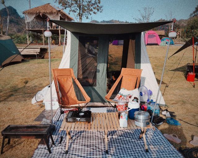 ขายด่วน เต็นท์ White Duck Olive 10x10 ft. กางครั้งเดียว แถม Ground Sheet