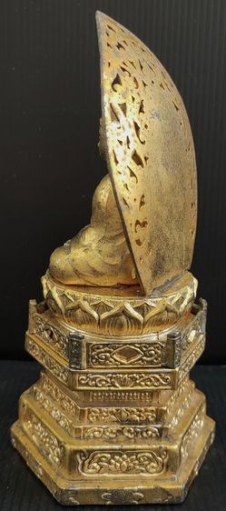 พระอมิตภพุทธเจ้า (พระยูไล อานีท้อฮุก 阿彌陀佛) โลหะเคลือบทอง  รูปที่ 6