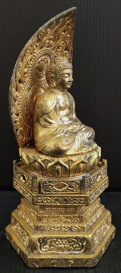 พระอมิตภพุทธเจ้า (พระยูไล อานีท้อฮุก 阿彌陀佛) โลหะเคลือบทอง  รูปที่ 2