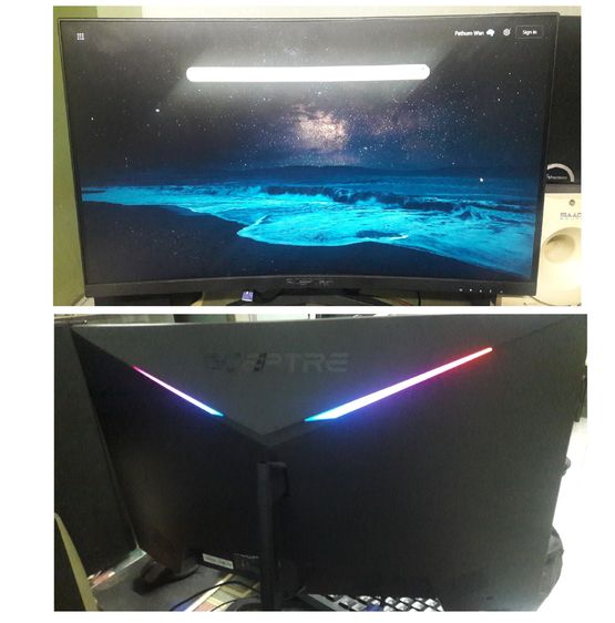 จอภาพ ขายอุปกรณ์และเก้าอี้ 2 ตัว