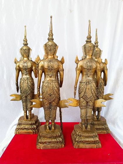ท้าวจตุโลกบาล ทั้ง4 วัดท่าซุง จ.อุทัยธานี ปี2559 สูง17นิ้ว เนื้อโลหะทองเหลือง รูปที่ 2