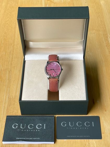 GUCCI G Timeless Mother of Pearl Pink Dial Womens Swiss Watch YA126586 รูปที่ 2