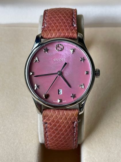 GUCCI G Timeless Mother of Pearl Pink Dial Womens Swiss Watch YA126586 รูปที่ 4