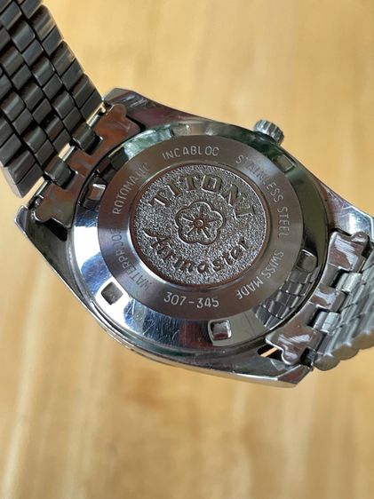 TITONI AIRMASTER 25J ROTOMATIC SILVER DIAL DATE SWISS WATCH VINTAGE MEN รูปที่ 13