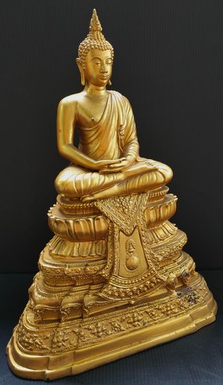 พระพุทธนวมมหาราชายุจฉับปริวัฒนมงคล ภปร เคลือบสีทอง  รูปที่ 2