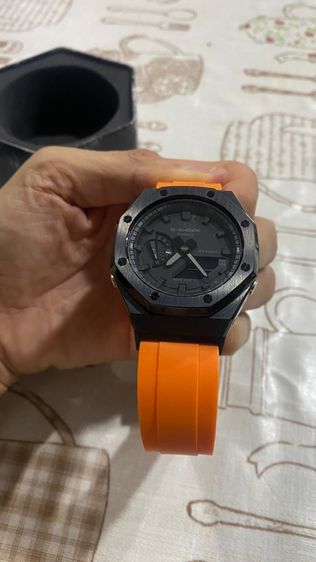 ดำ นาฬิกา G-Shock AP Rubber orange black Gen2 ของแท้