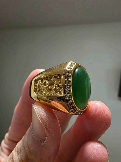 แหวน หัวพลอย สีเขียว สวยหายาก  เก่าเก็บ เดิมๆ รุ่นเก่า วินเทจ ขนาดมาตรฐาน เบอร์ 9-10 ขายตามสภาพ พร้อมส่งครับ รูปที่ 2