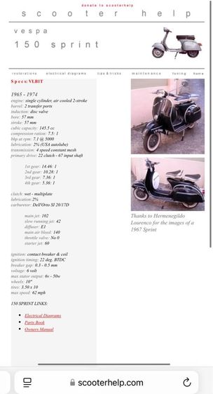 เวสป้าสปริ้นท์ ไฟเหลี่ยม ปี1968 เลขเฟรม เลขเครื่องเดิม จดทะเบียนตรงปี2512 ทะเบียนแท้ เลขสวย(8844) โอนได้ทุกขนส่ง รูปที่ 18