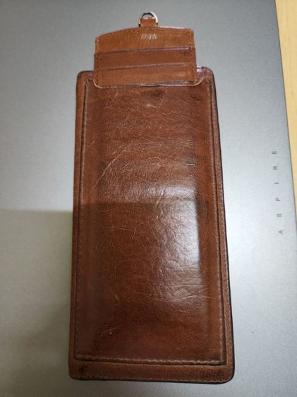 กระเป๋าสตางค์ใบยาว หนังแท้ สีน้ำตาล มีที่เสียบบัตรเพิ่ม รูปที่ 7