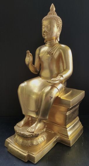 พระประทานพร หลวงพ่อศิลา วัดพระปฐมเจดีย์ ปิดทอง สูง 19 นิ้ว รูปที่ 4