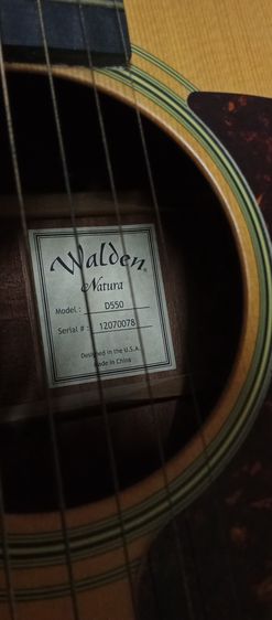 กีต้าร์โปร่ง Walden รุ่น D550 (top solid spruce) ไม้หน้า ไม้แท้ เคลือบด้านทั้งตัว เซ็ตแอคชั่นจากช่างมาแล้ว เล่นง่าย สายไม่สูง ลื่นมือ สภาพสว รูปที่ 2