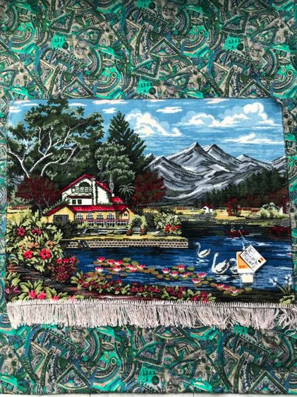 พรมทอวินเทจ Belgium แขวนผนัง รูปที่ 3