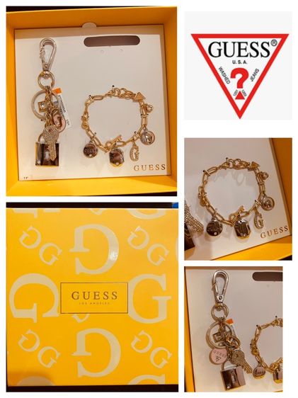 Guess แท้ 💯  เซท สร้อยข้อมือ และ พวงกุญแจ 