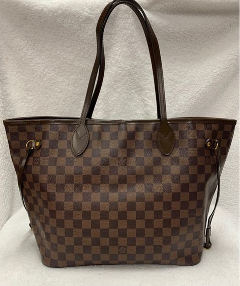 หญิง น้ำตาล หนังแท้ Louis Vuitton LV Neverfull MM  ปี 2021 