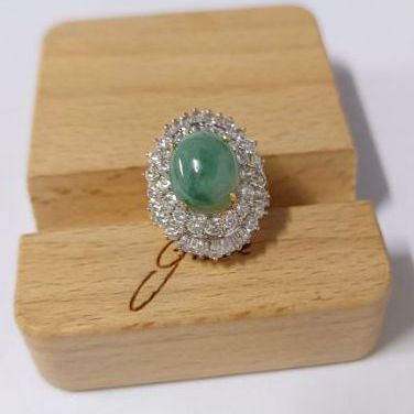 แหวนหยกแท้ล้อมด้วยเพชร cz รูปที่ 7