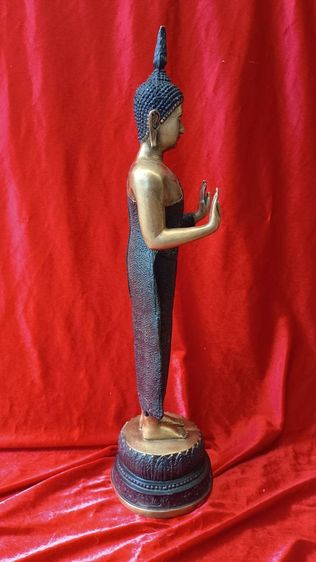 พระพุทธรูป ปางห้ามสมุทร วัดหน้าพระเมรุ ปี2548 เนื้อทองเหลือง สูง23.5นิ้ว รูปที่ 3