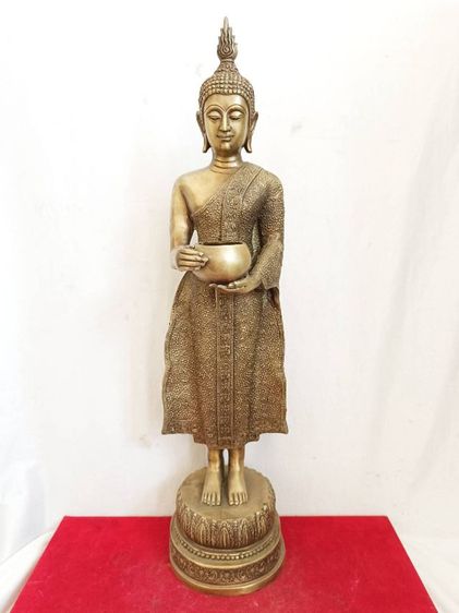พระพุทธรูป ปางอุ้มบาตร วัดหน้าพระเมรุ ปี2548 เนื้อทองเหลือง สูง23.5นิ้ว
