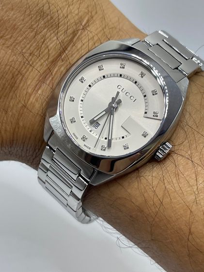 GUCCI GG2570 G Frame 37 mm Diamond 12P Stainless Steel White Dial YA142402 รูปที่ 16