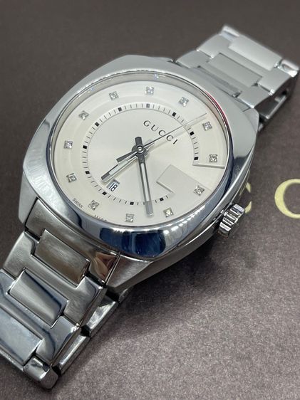 GUCCI GG2570 G Frame 37 mm Diamond 12P Stainless Steel White Dial YA142402 รูปที่ 9