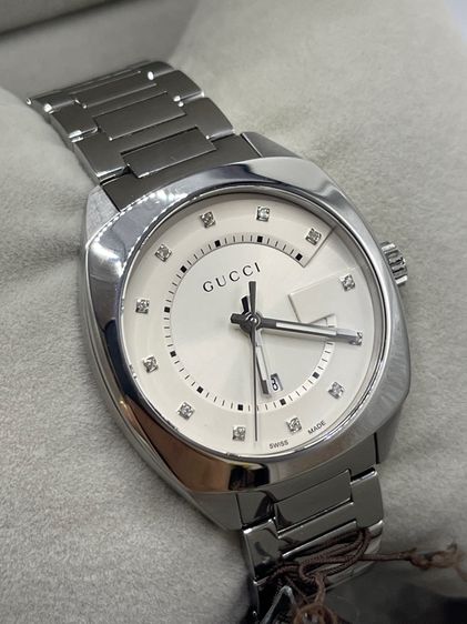 GUCCI GG2570 G Frame 37 mm Diamond 12P Stainless Steel White Dial YA142402 รูปที่ 4