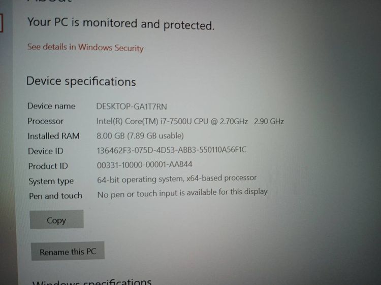 I7 7500U 2.70GHZ RAM16G SSD240G GPU 940MX 2G DDR5 รูปที่ 10