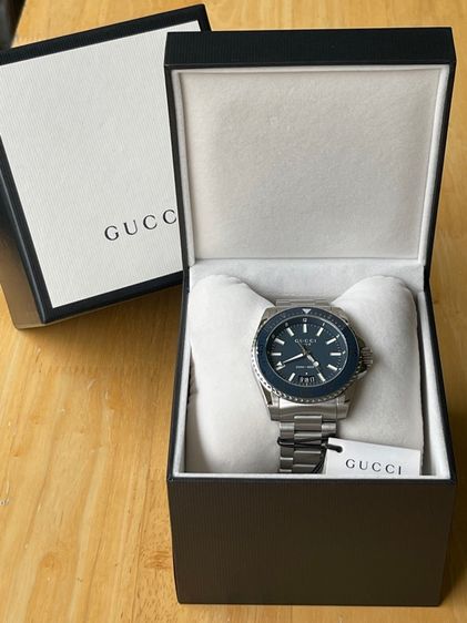 GUCCI Dive 45 mm Stainless Steel Blue Dial Men’s Quartz Watch YA136203 รูปที่ 3