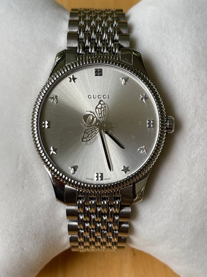 GUCCI G Timeless Watch Steel 36mm Silver Api Star Swiss Men’s Watch  YA1264153 รูปที่ 4