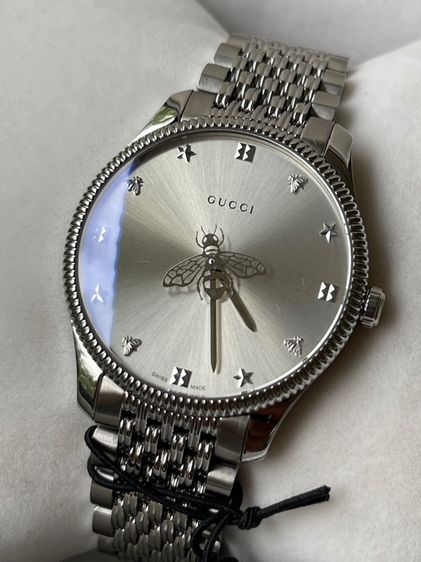 เงิน GUCCI G Timeless Watch Steel 36mm Silver Api Star Swiss Men’s Watch  YA1264153