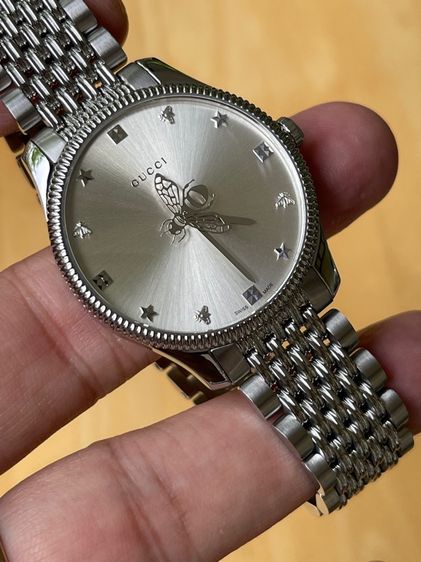 GUCCI G Timeless Watch Steel 36mm Silver Api Star Swiss Men’s Watch  YA1264153 รูปที่ 11
