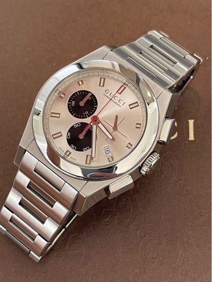 GUCCI PANTHEON Chronograph 43 mm Swiss Quartz Watch 115.2 YA115236 Silver  รูปที่ 6