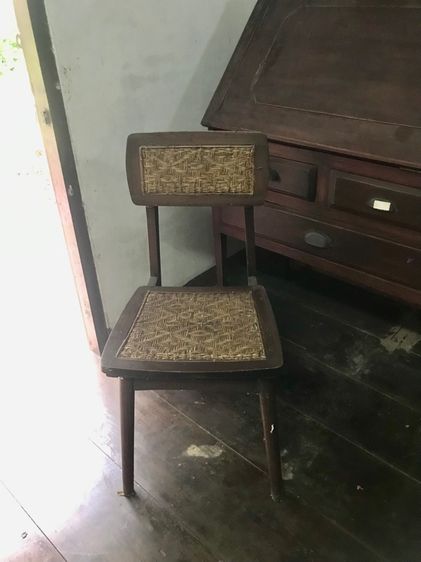 เก้าอี้หวายไม้สักโบราณ รูปที่ 2