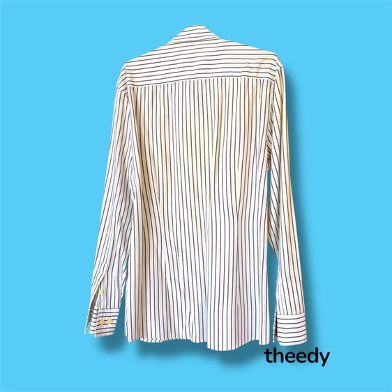 เสื้อเชิ๊ตแขนยาว ยี่ห้อ Bernini ลายเส้นเทาพื้นขาว รูปที่ 3