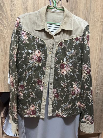 แขนยาว อื่นๆ เสื้อแจ็คเก็ต | เสื้อคลุม อื่นๆ เสื้อคลุมกันหนาว ลายดอกไม้ ใส่สบาย ผ้ากำมะหยี่