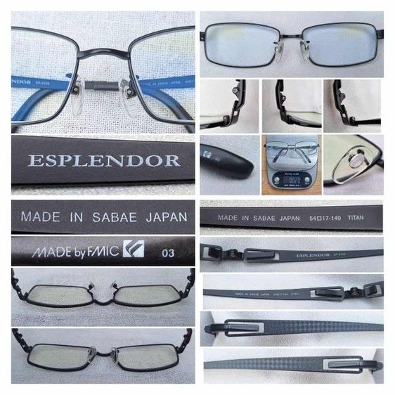 แว่นสายตาแฮนด์คราฟท์จากเมืองซาบาเอะ ราชธานีแว่นตาของญี่ปุ่น ESPLENDOR โดยยอดฝีมือ FUKUI MEGANE กรอบไทเทเนียมบริสุทธิ์ เลนส์บลูโพรเทค มัลติโค้ท ค่าสายตายาว 150 ...Authentic ESPLENDOR By Fukui Megane Handcrafted in Sabae, Japan
 รูปที่ 5