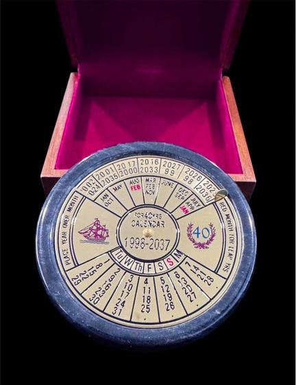 Rare Brass Marble 40 Year Perpetual Calendar  Desktop from Netherlands ปฏิทินตั้งโต๊ะทองเหลือง 40ปี