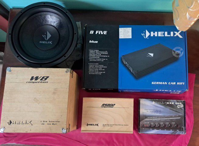 ขายเครื่องเสียงรถยนต์ไฮเอ็นมือสองแบรนด์ HELIX ยกชุด 5 รายการ ใช้งานน้อยสภาพดี(แยกชิ้นได้)