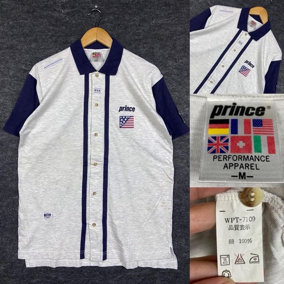 เสื้อ PRINCE รุ่นเก่า แท้ 💯 size M ขนาด อก 21.5 ยาว 28 นิ้ว สภาพใหม่มาก ดีเทลสวย เนื้อผ้านิ่มมาก หายากน่าสะสมครับ