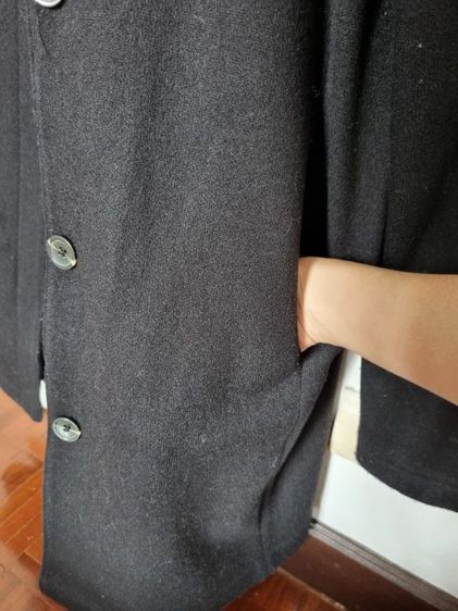 เสื้อโค้ทยาว เสื้อกันหนาวผู้หญิงสีดำ รูปที่ 8