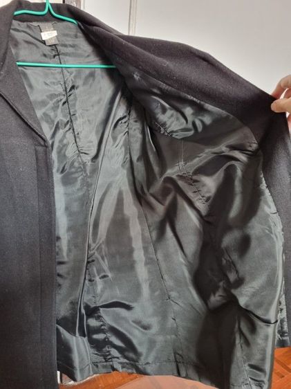 เสื้อโค้ทยาว เสื้อกันหนาวผู้หญิงสีดำ รูปที่ 6